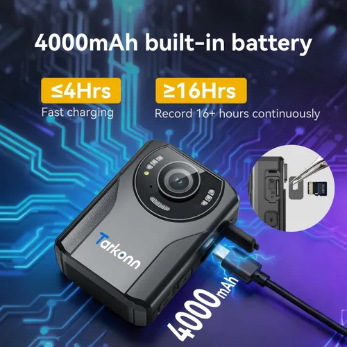Miniatura 2 de Cámara corporal WiFi con GPS, video HD de 1080P y foto de 48 MP, batería de 4000 mAh, visión nocturna y alerta SOS, almacenamiento integrado de 64
