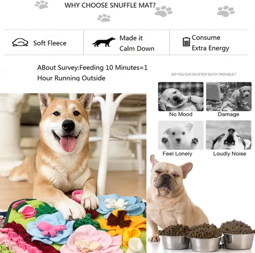 Miniatura 2 de Alfombrilla para olfatear perros y mascotas, alfombrilla para olfatear cachorros, juguetes interactivos de rompecabezas para perros pequeños