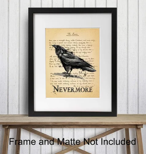 Miniatura 2 de The Raven – Nevermore – Regalos de Edgar Allan Poe – Decoración gótica para la habitación – Decoración gótica para el hogar – Poesía espeluznante