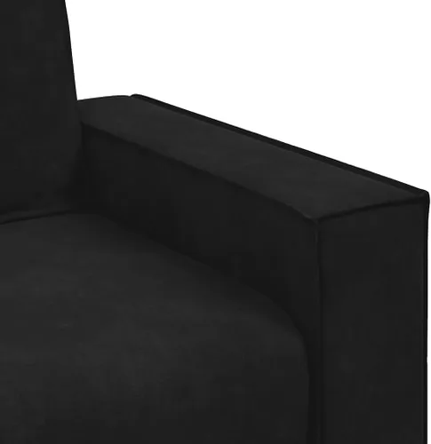 Miniatura 4 de vidaXL Sofá de 3 plazas Sofá rectangular de terciopelo negro de 3 plazas