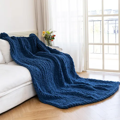 Miniatura 12 de Manta de Punto Grueso - Manta de Tiro Suave y Acogedora de Lujo 40 * 50, Manta 100% Tejida con Nudo de Cuerda para Sofá, Sofá, Decoración del Hogar
