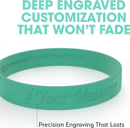 Miniatura 54 de Reminderband - Pulsera clásica de silicona 100% personalizada – Pulsera de goma de silicona personalizada – Personalizable, eventos, regalos, apoyo