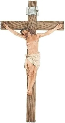 Joseph's Studio por Roman Inc. Crucifijo de 20.5 pulgadas de alto, estatua religiosa, regalo conmemorativo, figura sagrada, santo, decoración del