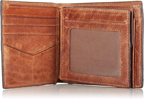 Miniatura 4 de Fossil Mens Derrick Leather RFID-Blocking Large Bifold with Coin Pocket Wallet