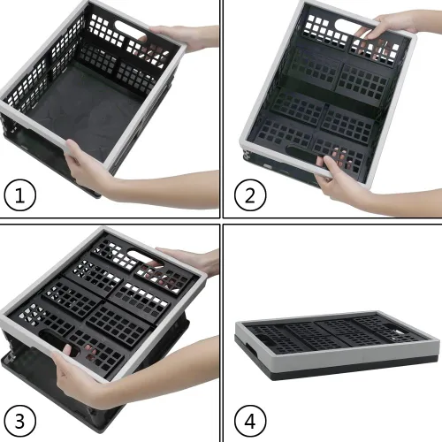 Miniatura 4 de Cajones de almacenamiento plegables de 16 litros/cesta de almacenamiento apilable, juego de 2