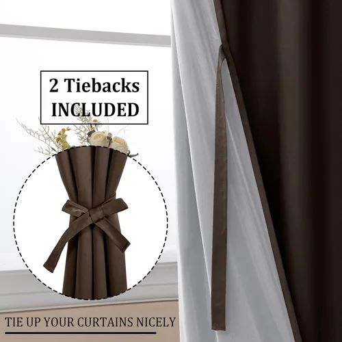 Miniatura 4 de DWCN Cortinas 100% opacas de 84 pulgadas de largo para dormitorio con forro negro, paneles de cortina de ventana de doble capa con aislamiento Azul