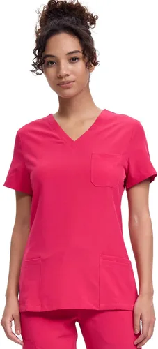 Miniatura 29 de floralhue Uniformes médicos para mujeres, blusas de uniforme médico suaves con cuello en V, uniforme médico elástico con 4 bolsillos, transpirable