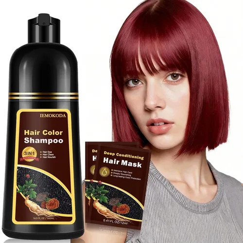 Miniatura 9 de Fedulili Champú instantáneo de tinte de cabello castaño para cabello gris 3 en 1, champú de color natural para mujeres y hombres, tinte de cabello