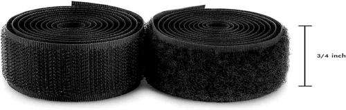 Miniatura 2 de Cinta de velcro para coser de 3/4 pulgadas de ancho, color negro, no adhesiva, 1 yarda de longitud, cinta de nailon negro, juego de sujetadores