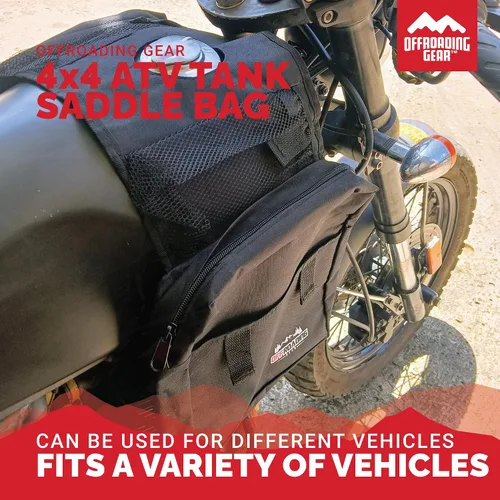 Miniatura 8 de Offroading Gear Bolsa de sillín trasera y delantera impermeable 4x4 Con dos compartimentos Ideal para ATV UTV Moto Quad Motocicleta Etc.