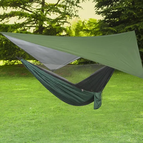 Miniatura 6 de Azarxis Hamaca de lona para camping, mosca de lluvia, toldo impermeable para tienda de campaña, toldo de tela para picnic para senderismo al aire