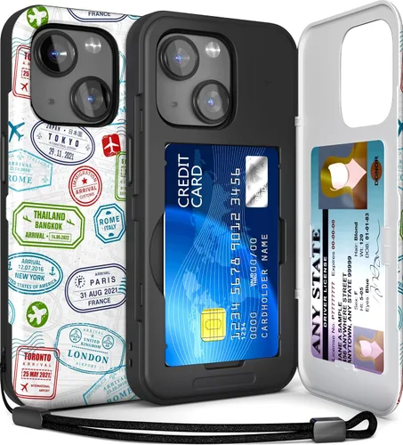 Miniatura 31 de TORU CX Slim - Funda tipo cartera para iPhone 15, funda protectora a prueba de golpes resistente con tarjetero oculto y ranura para tarjetas, espejo
