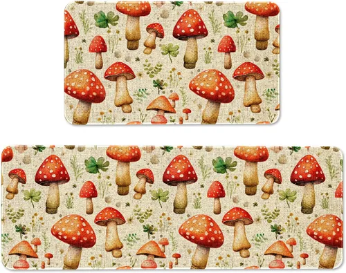 Miniatura 14 de Mloabuc® Tapete decorativo de flores, tapetes de cocina de arpillera de arpillera para mujer, accesorios de cocina para exteriores, 17 x 30 pulgadas