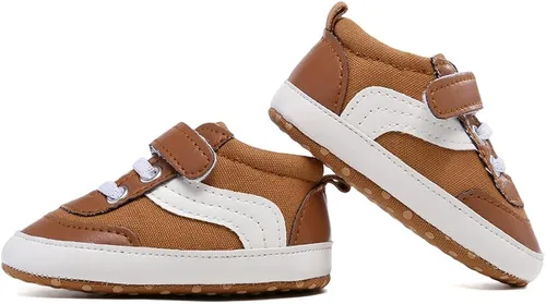 Miniatura 7 de SABATUTU Tenis de lona para bebés niños y niñas, suela suave, antideslizantes, ligeros, para recién nacidos, para primeros pasos, para cuna de 0 a
