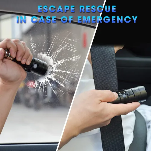 Miniatura 4 de Linterna pequeña recargable con encendedor de cigarrillos de coche de 12 voltios y USB C para vehículos de emergencia, herramienta de escape