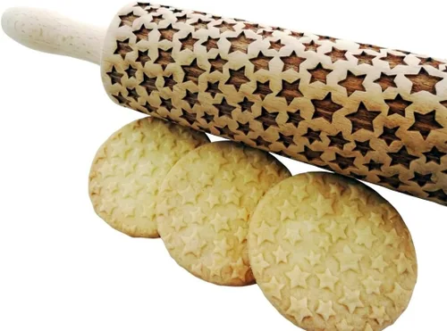 Miniatura 12 de Rodillo de amasar con relieve de ángeles navideños FELIZ NAVIDAD para decorar galletas de jengibre navideñas