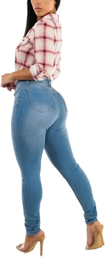 Miniatura 6 de Moda Xpress - Jeans ajustados con levantamiento de glúteos y cintura alta para mujer