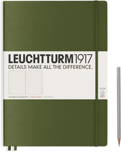 Miniatura 17 de LEUCHTTURM1917 - Cuaderno de tapa dura Master Slim A4+ - 123 páginas numeradas para escritura y diario (salvia, a rayas)