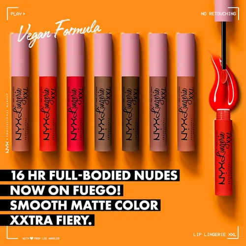 Miniatura 2 de NYX PROFESSIONAL MAKEUP Lip Lingerie XXL Lápiz Labial Líquido Mate - Candela Babe (Warm Rose Nude)