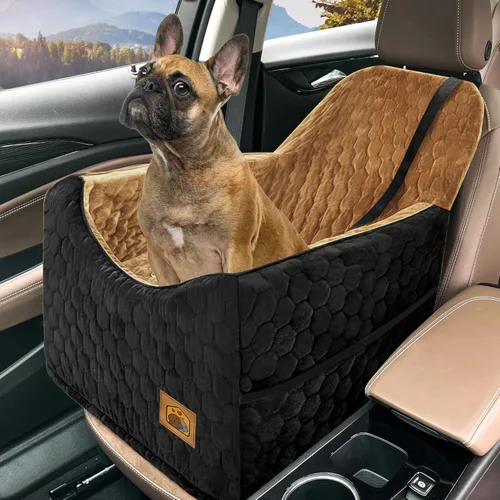 Miniatura 8 de Asiento de automóvil para perros pequeños/medianos, asiento elevador de perro de espuma viscoelástica, seguridad de viaje para asiento de automóvil