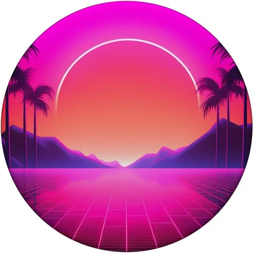 Miniatura 3 de Retrowave 80s Vaporwave Synthwave Sunrise PopSockets Standard PopGrip