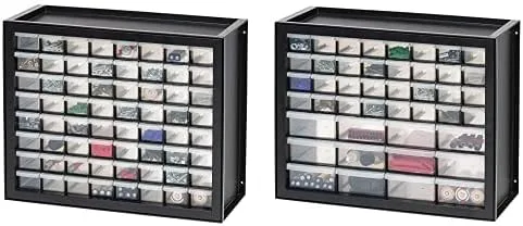 IRIS USA, Inc. DPC-64 64 Gabinete de piezas de cajones y hardware, negro DPC-44 44 piezas de cajones y gabinete de hardware, negro