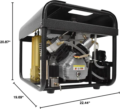 Miniatura 9 de TUXING Compresor de aire PCP de 4500 psi de doble cilindro, parada automática y purga automática, compresor PCP de buceo de alta presión, separador