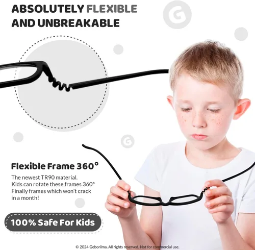 Miniatura 29 de Lentes de marco flexible para niños pequeños, lentes irrompibles para niños de 1 a 3 años, lentes graduados flexibles, marcos de anteojos para niños