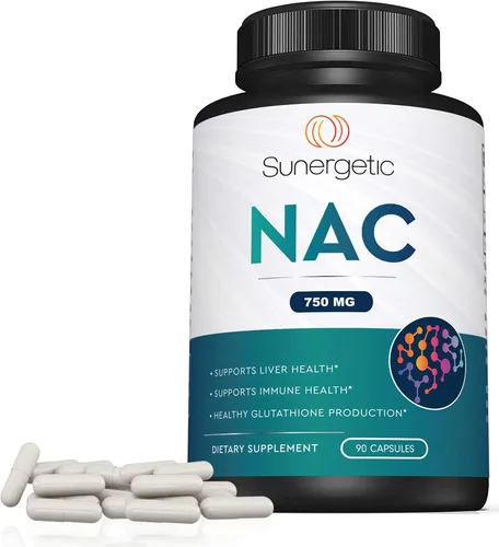 Miniatura 7 de Sunergetic Suplemento NAC premium N-acetil cisteína – 750 mg por cápsula – Apoya el hígado, la desintoxicación inmune, celular y respiratoria – 90 N