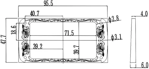 Miniatura 5 de Guyker Cubierta Humbucker plana de metal, juego de anillos de montaje para pastilla - pieza de repuesto de marco de pastillas de puente y mástil