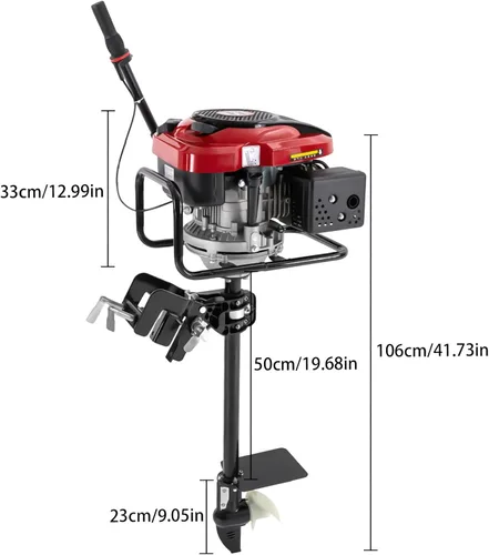Miniatura 2 de Motores fueraborda 196CC Motor de barco de 4 tiempos Motor de barco resistente con refrigeración por aire y sistemas de encendido TCI Motor fuera
