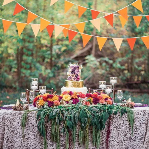 Miniatura 4 de Bandera triangular de tela de algodón para decoración de otoño, boda, cumpleaños, día de Acción de Gracias, hogar, guardería, jardín al aire libre