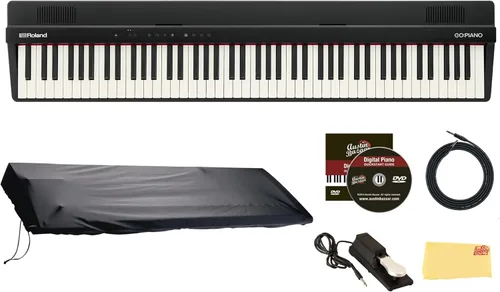 Miniatura 10 de Roland GO-61P - Paquete de piano digital de 61 teclas con soporte ajustable, pedal de sostenimiento, lecciones en línea y paño de pulido de Austin