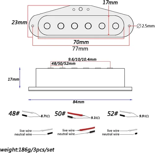 Miniatura 2 de Alnico 5 pastillas de guitarra, SSS Single Coil Pickups Guitar Neck/Middle/Bridge Pickup Cream para guitarra eléctrica Strat Squier (bronce)