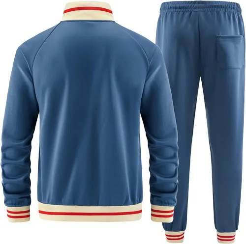 Miniatura 3 de dioxoib Men Track Suits Sets Long Sleeve Full-zip Sweatsuit Active Jackets and Pants 2 Piece Outfits