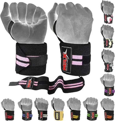 Miniatura 14 de MRX - Muñequeras para levantamiento de pesas, entrenamiento de gimnasio, soporte de muñeca, fisicoculturismo, entrenamiento, envoltura para Púrpura