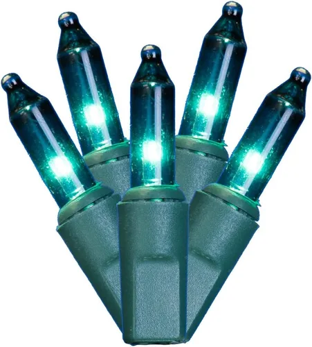Miniatura 6 de Vickerman 100 mini luz azul en cable verde, 33' cadena de luz de Navidad