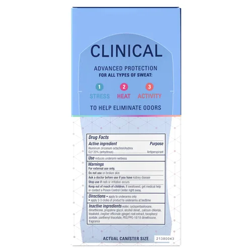 Miniatura 11 de Secret Clinical Strength Antiperspirant Deodorante para mujer, 3X Protección contra el estrés, 72 horas de protección contra el sudor y el olor