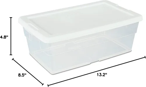 Miniatura 3 de Sterilite Caja de almacenamiento de 13.5 x 8.3 x 4.8 pulgadas, 6 cuartos de galón, transparente, paquete de 6