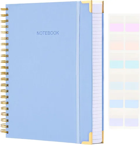 Miniatura 17 de Cuaderno de espiral, diario de cuero de tapa dura para mujeres y hombres, cuadernos gruesos de 300 páginas con rayas universitarias para el trabajo