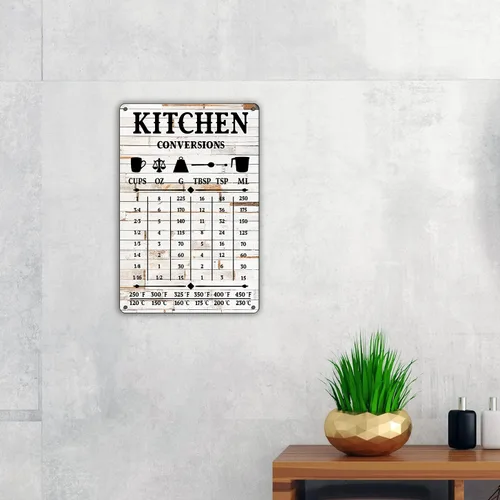 Miniatura 4 de QIONGQI Letrero de cocina divertido (metal), diseño de estaño para decoración de pared, letrero de conversión de cocina rústica de granja