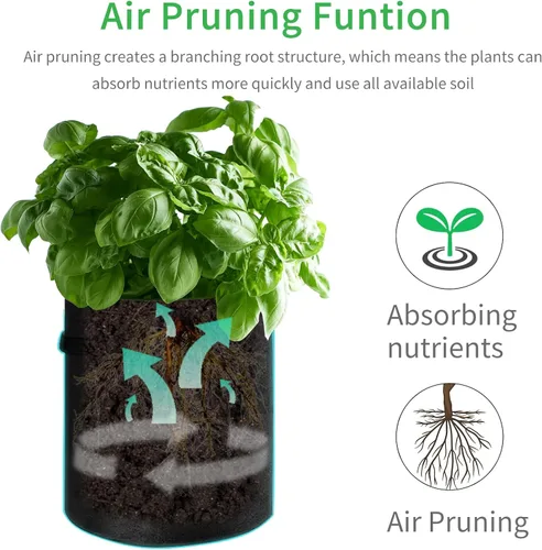 Miniatura 2 de JJGoo Juego de 2 bolsas de cultivo de patatas de 10 galones con solapa, bolsas de cultivo de tela resistentes con asa y ventana de cosecha, macetas
