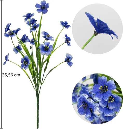 Miniatura 6 de 15 paquetes de flores artificiales resistentes a los rayos UV para exteriores, plantas sin decoloración, arbustos de plástico sintético, flores