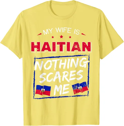 Miniatura 70 de My Wife Is Haitian Republic of Haiti Heritage Roots - Camiseta con bandera, Negro, S