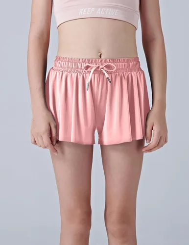 Miniatura 131 de Paquete de 3 pantalones cortos fluidos para niñas con forro de elastano, 2 en 1, faldas de mariposa para jóvenes, para fitness, correr, deportes
