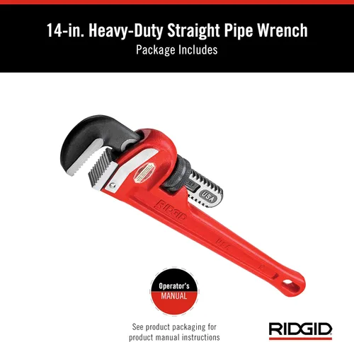 Miniatura 15 de RIDGID 31025 Llave de tubo recta modelo 18 resistente, llave de fontanería de 18 pulgadas