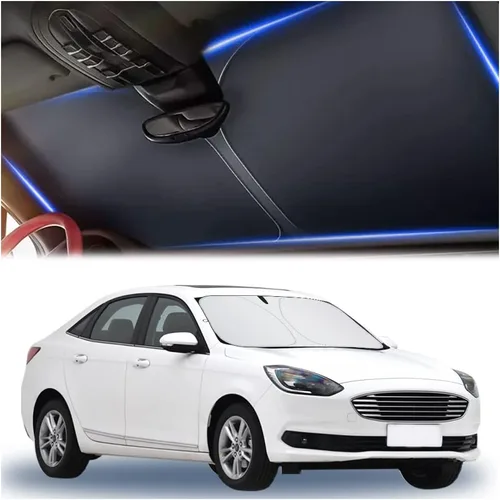 Miniatura 10 de Parasol de vidrio grueso 300T para automóvil, viene con bolsa de almacenamiento, mantiene el interior del automóvil fresco, parasol universal