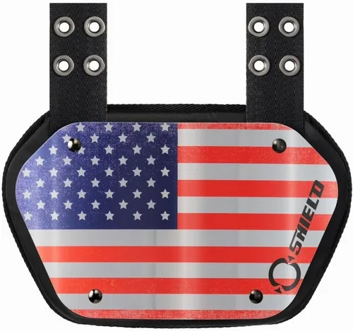 O Shield Placa trasera de fútbol con bandera, almohadillas de espalda baja para jugadores de fútbol, protector trasero 2-Multi
