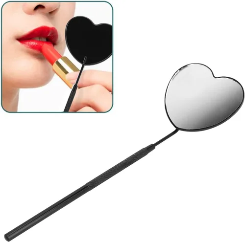 Miniatura 2 de Espejo de extensión de pestañas, espejo de pestañas en forma de corazón, herramienta profesional portátil de acero inoxidable para extensión