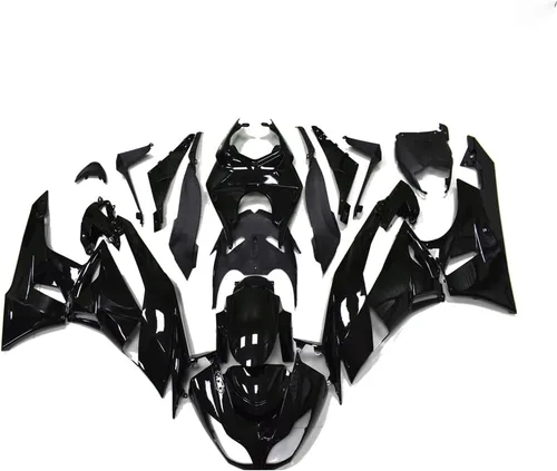US STOCK - Carenado negro brillante apto para 2009-2012 ZX6R 636 ZX-6R inyección ABS plásticos posventa carrocería 2010 2011 09 10 11 12